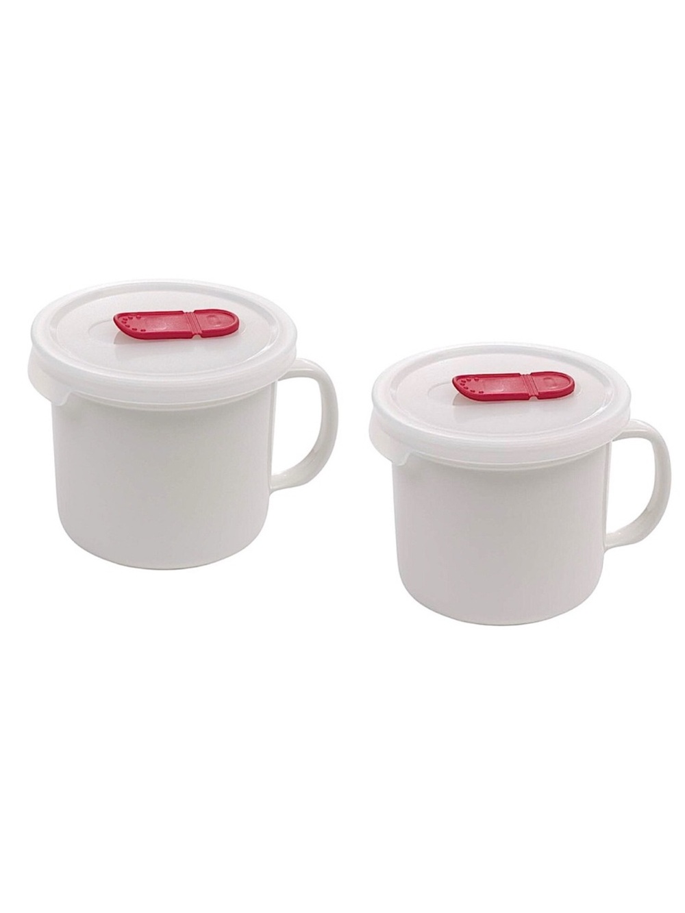 GoodCook Stoneware White Vented Soup Mug 20 oz Microwave Whit Lid Work College